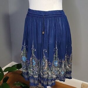 No Label Boho Embellished Pull On Skirt - See Measurements